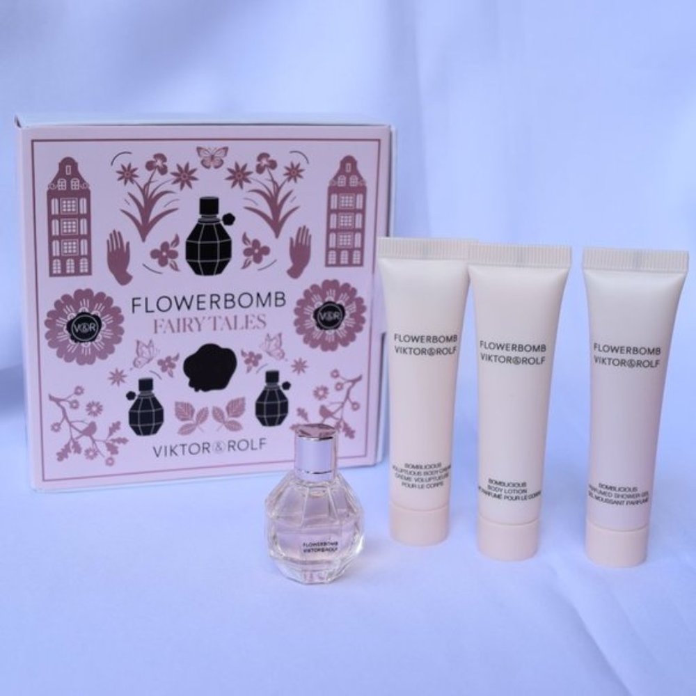 Viktor&Rolf Gift Set-Flowerbomb Fairy Mini,Lotion,Cream,Gel-7ml,15ml-4pc-BOX-NEW